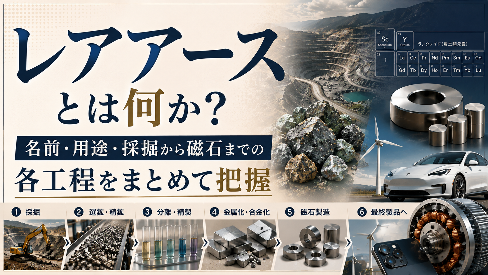 レアアースとは｜17元素の一覧・用途・レアメタルとの違いを基礎から解説